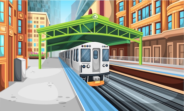 Train Station  Illustration