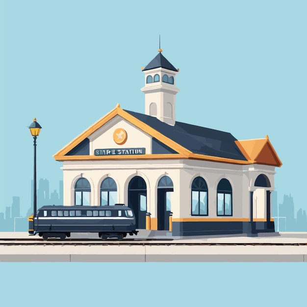 Train station vector