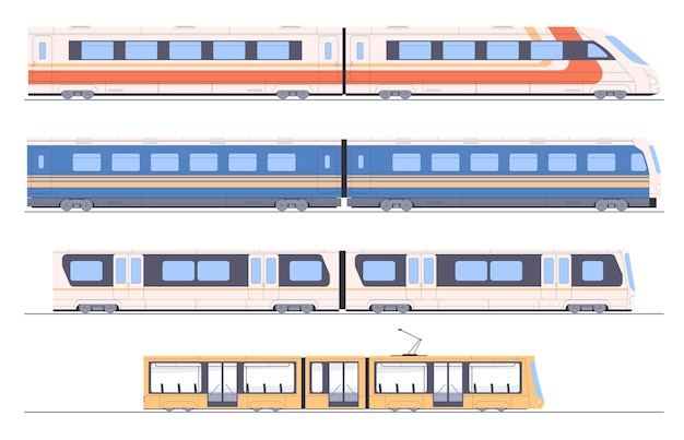 Train subway cars tram Municipal transport for transporting passengers