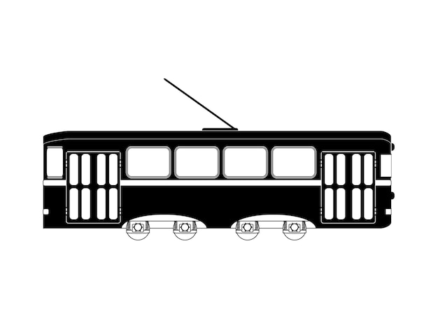 Treno o tram bianco nero