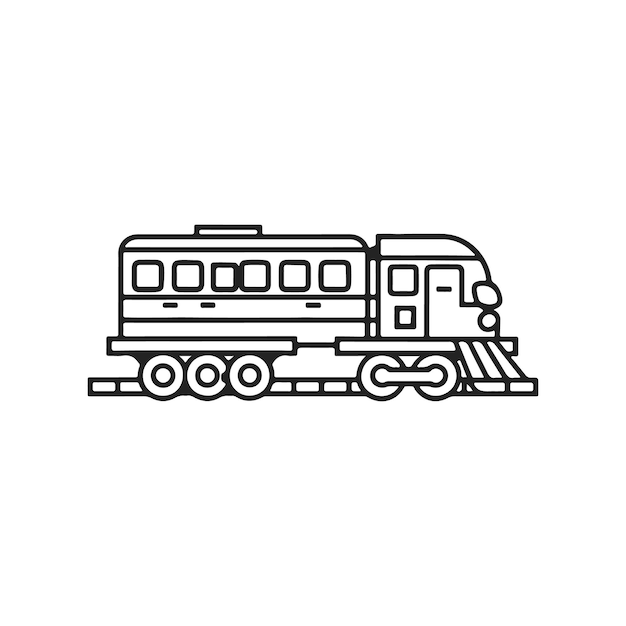 Vector train vector outline illustration