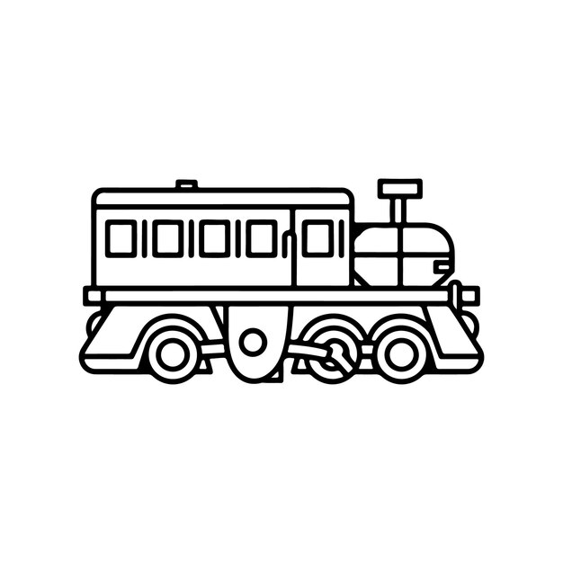 Vector train vector outline illustration