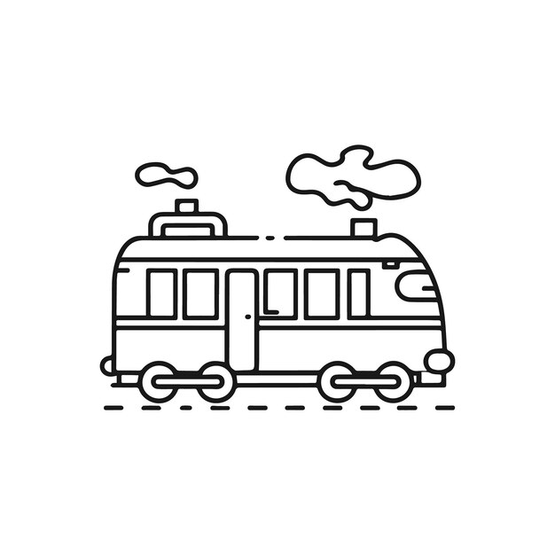 Vector train vector outline illustration