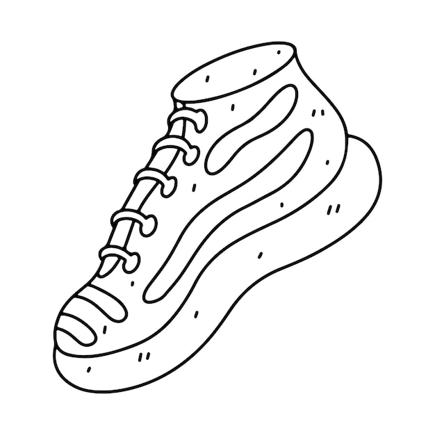 Scarpe da ginnastica in stile doodle disegnato a mano scarpe illustrazione vettoriale pagina da colorare scarpe da ginnastica