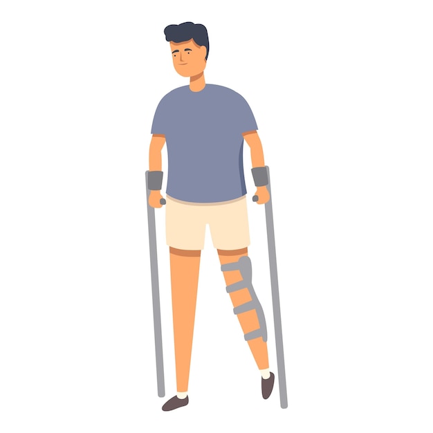 Training crutches icon cartoon vector help health