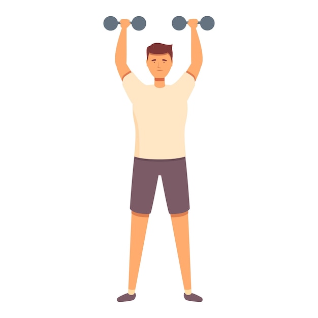 Vector training home dumbbells icon cartoon vector patient therapy