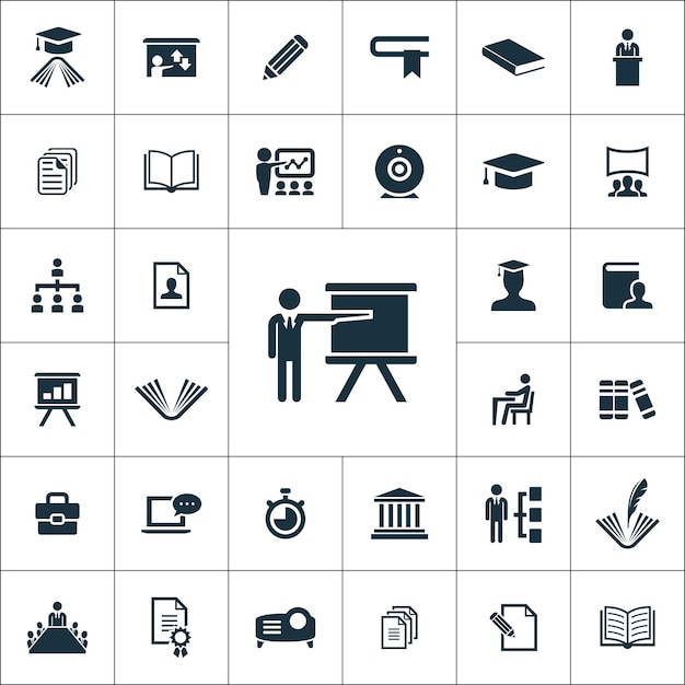 Vector training icons universal set