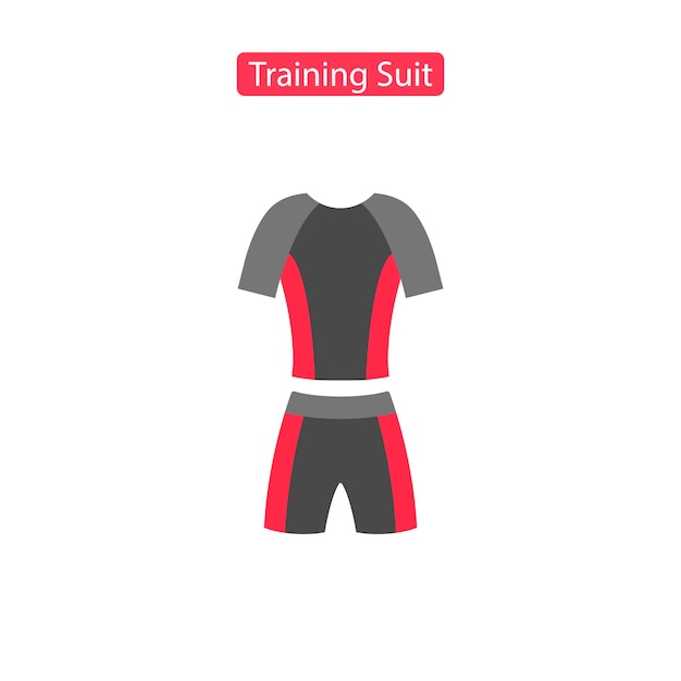 Training suit fit icons Outline icon with fitness tshirt and shorts vector illustration Sport wear symbols in flat style design Isolated on white background