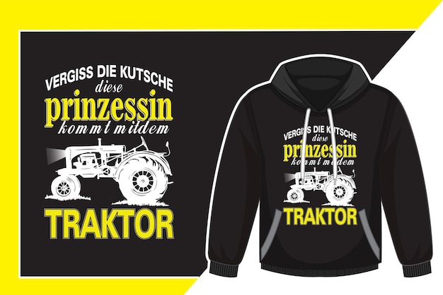 Traktor Typography tshirt design amp Hoodie Mockup