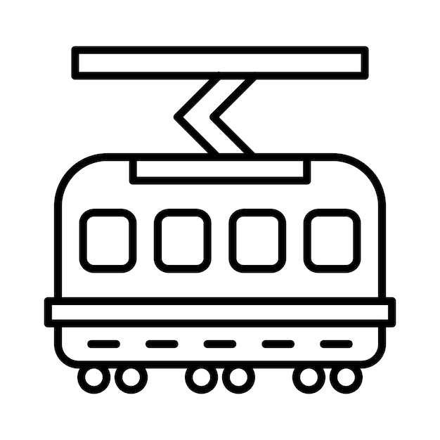 Vector tram line illustration