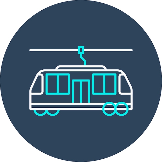 Vector tramcar vector icoon kan worden gebruikt voor transport icoonset