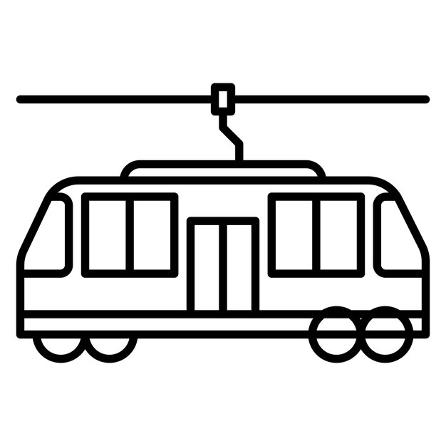 Tramcar Vector Illustration Style