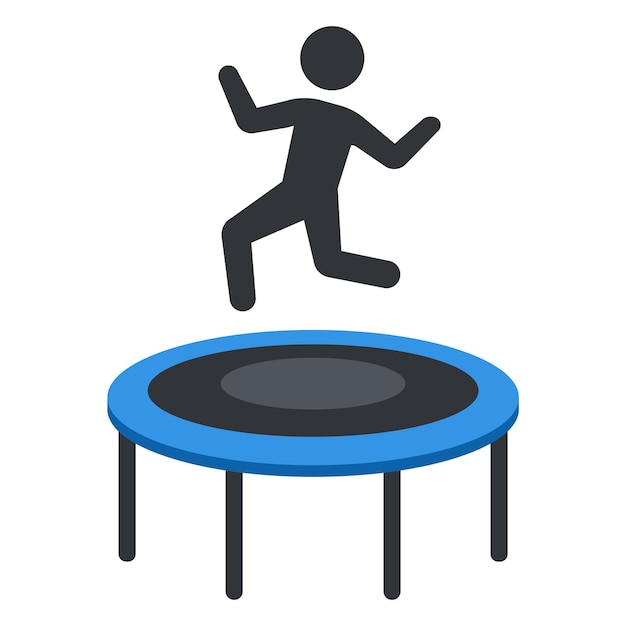 Trampoline icon with jumping person