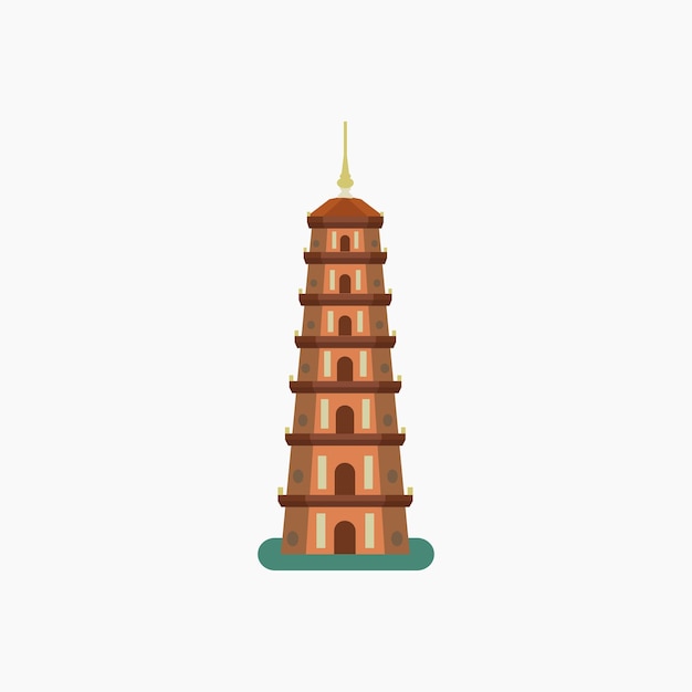 Tran quoc pagoda. illustrazione vettoriale piatto.