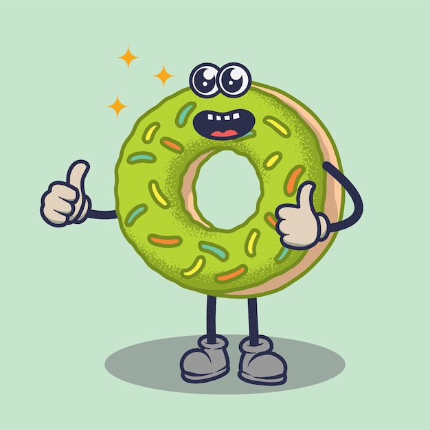 Tranenogen Donuts met lachende goede uitdrukkingssticker.