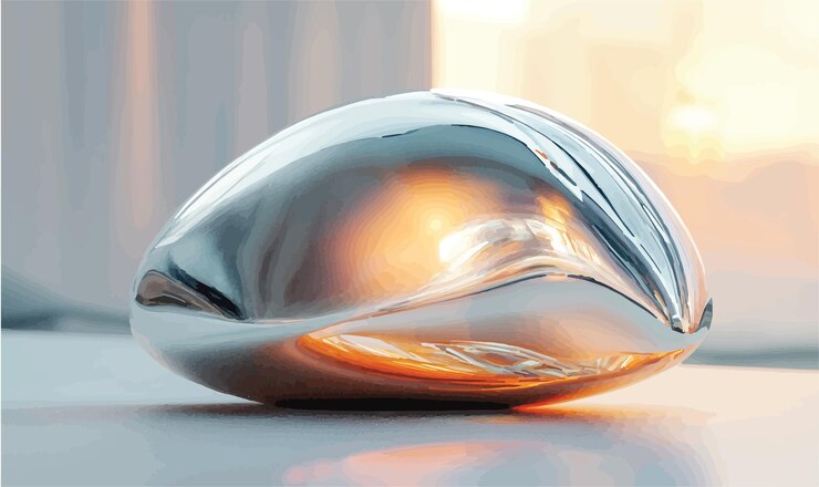 Vector tranquil elegance a polished shell with ethereal light reflections