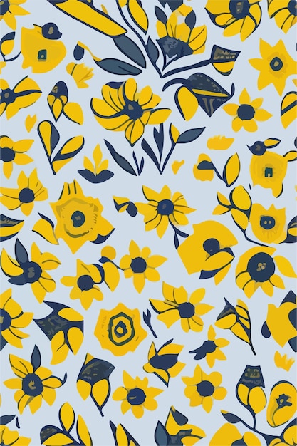 Tranquil Petal Symphony Yellow Cempaka Flowers Illustration