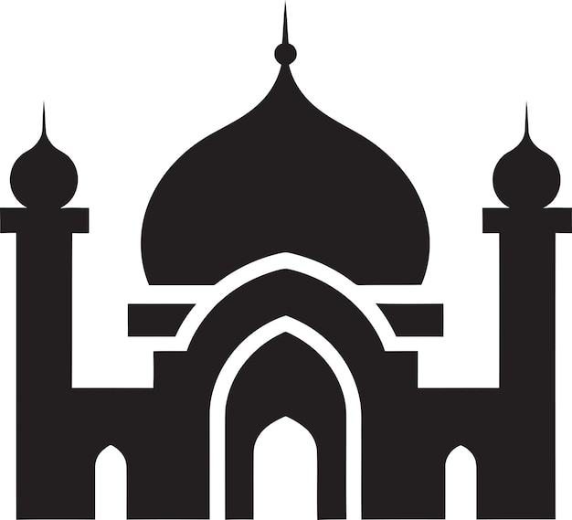 Tranquil Towers Mosque Icon Vector Serene Structure Emblematic Mosque Icon