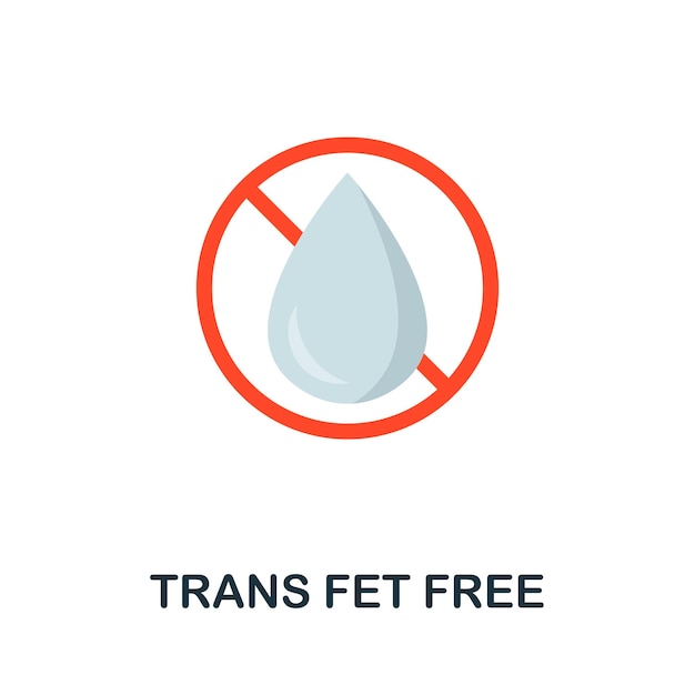 Trans fet free icon flat sign element from eco friendly product collection creative trans fet free icon for web design templates infographics and more