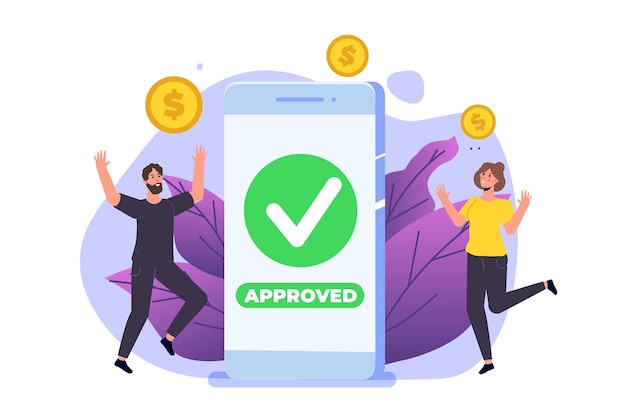 Vector transaction approved on smartphone