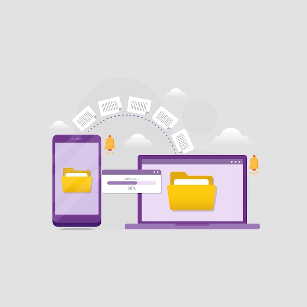 Передача файлов документов между устройствами. Концепция дизайна