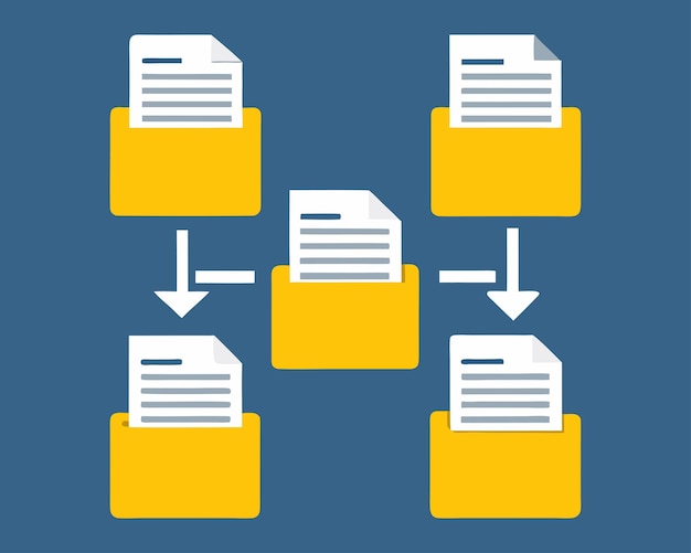transfer of documentation vector flat folders