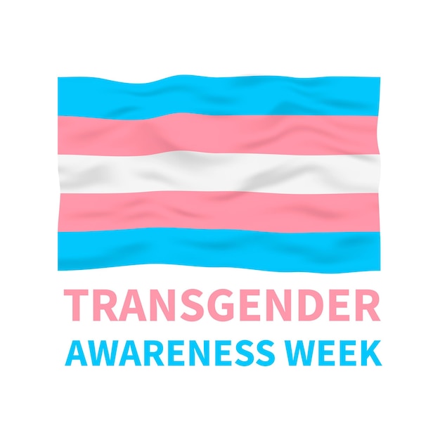 Transgender Pride Flag Lgbt 커뮤니티 휴일이 포함된 Transgender Awareness Week 레터링은 11월 둘째 주에 축하합니다. 배너 표지판 로고 디자인 카드 등을 위한 벡터 템플릿을 쉽게 편집할 수 있습니다.
