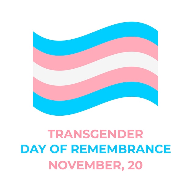 Transgender day of remembrance belettering met transgender pride flag lgbt-gemeenschapsevenement op 20 november eenvoudig te bewerken vectorsjabloon voor banners, borden, logo-ontwerpkaart enz