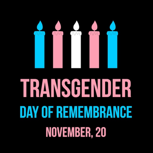 Transgender Day of Remembrance typography poster LGBT community event on November 20 Vector template for banner sign logo design card etc