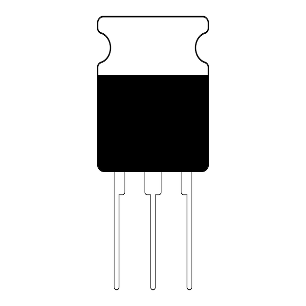 transistor is een halfgeleiderelementpictogram vector elektronische componenttransistor