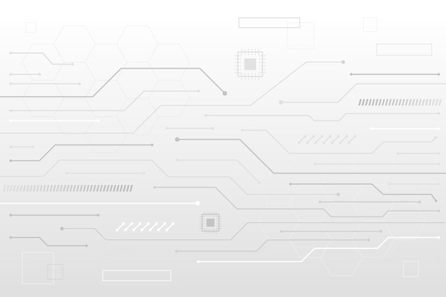 Transistor lijnen witte technische achtergrond