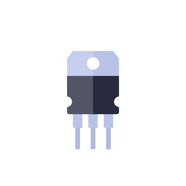 Transistor semiconductor icon flat vector