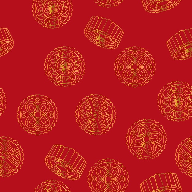 Traduzione cinese mooncake seamless pattern happy mid autumn festival cakes ha vari pattern