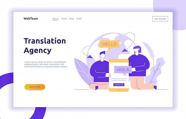 Vector translation design concept banner