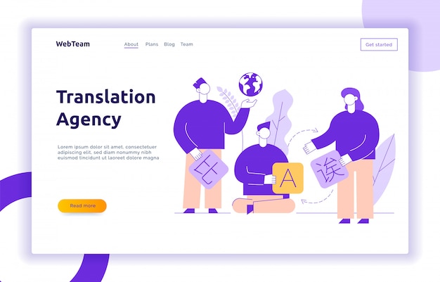 Vector translation design concept banner