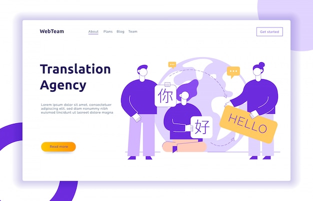 Translation design concept banner