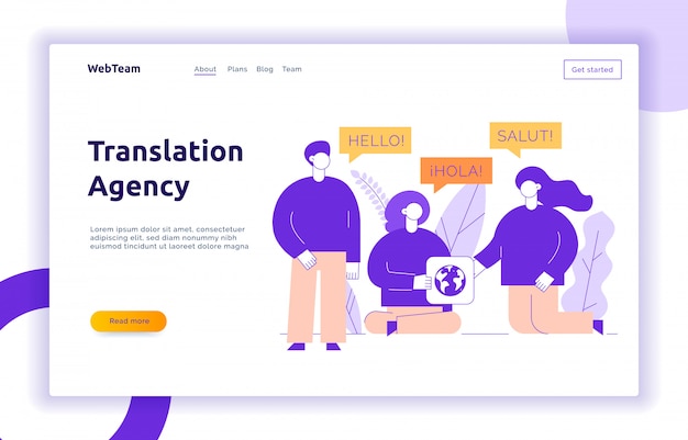 Translation design concept banner
