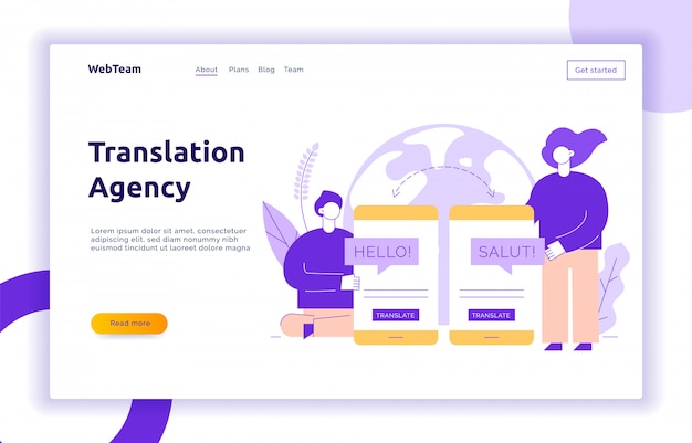 Translation design concept banner