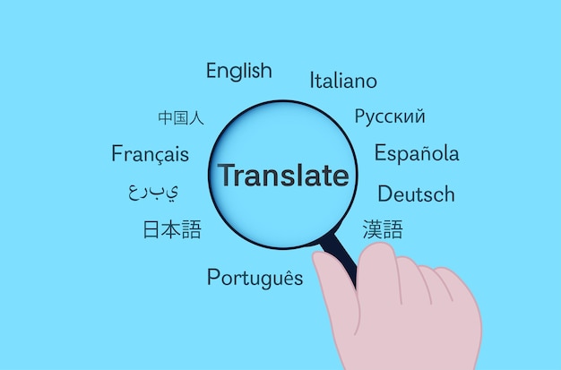 번역 및 다국어 커뮤니케이션 콘셉트 배경 벡터 아트