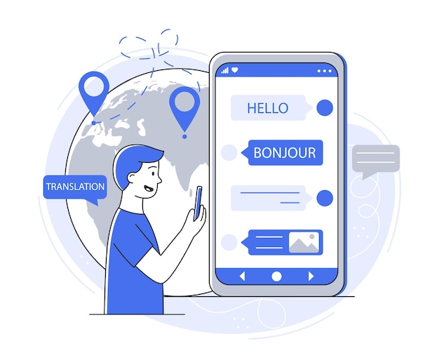 Vettore traduttore su smartphone