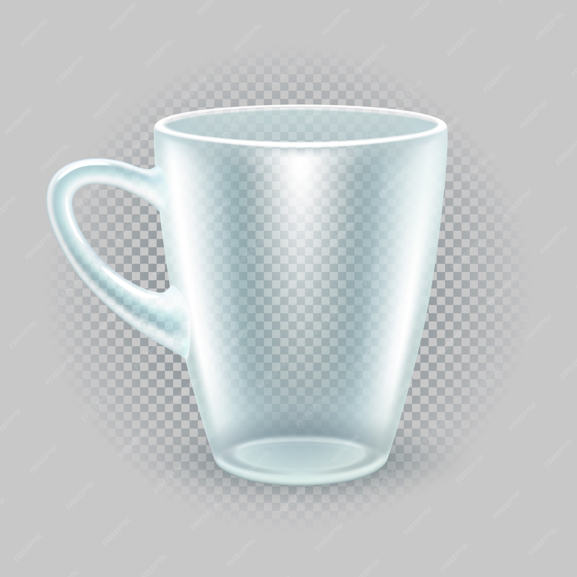 Premium Vector  White mug on transparent background. illustration.