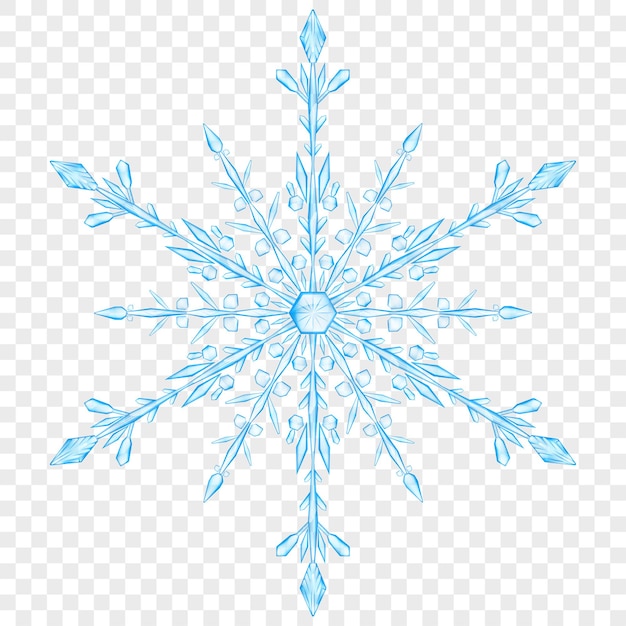 Translucent christmas snowflakes on transparent background