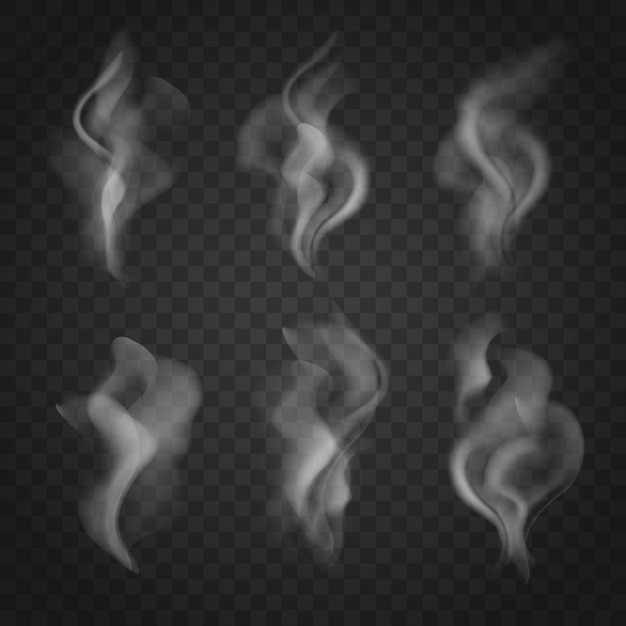 Vector translucent smoke set