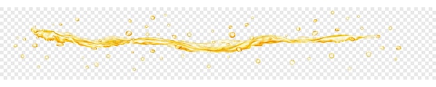 Vector translucent water jet with drops in yellow colors isolated on transparent background transparency only in vector file