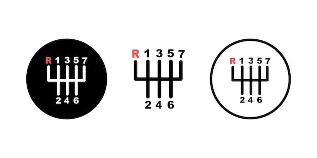 Vettore trasmissione manuale icona del vettore del cambio simbolo dell'ingranaggio dell'auto icona dell'auto di trasmissione