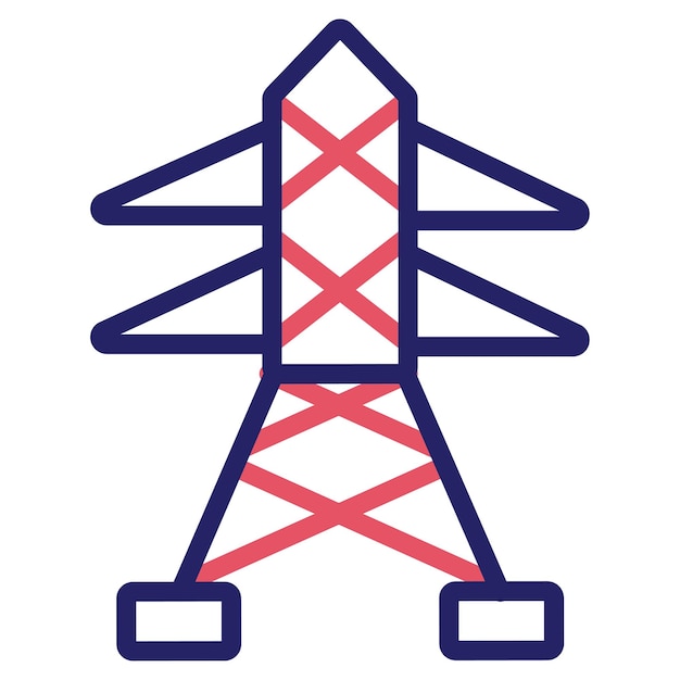 Transmission Tower vector icon illustration of Petrol Industry iconset