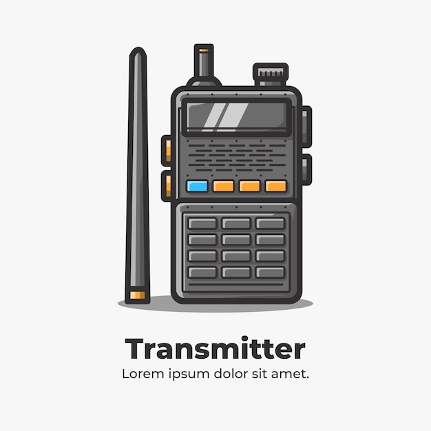 송신기 귀여운 플랫 만화 일러스트 레이션