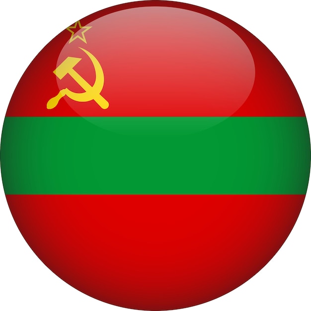 Transnistria 3D Rounded Flag Button