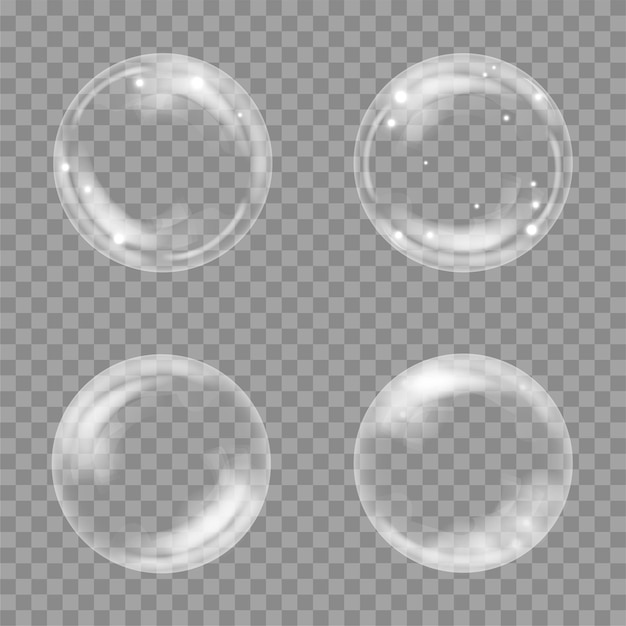 Transparant glanzend schuim bubbels set