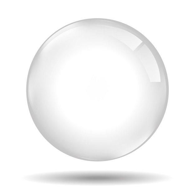 Transparant glas. witte parel, waterzeepbel, glanzende glanzende bol realistische ontwerpelementen
